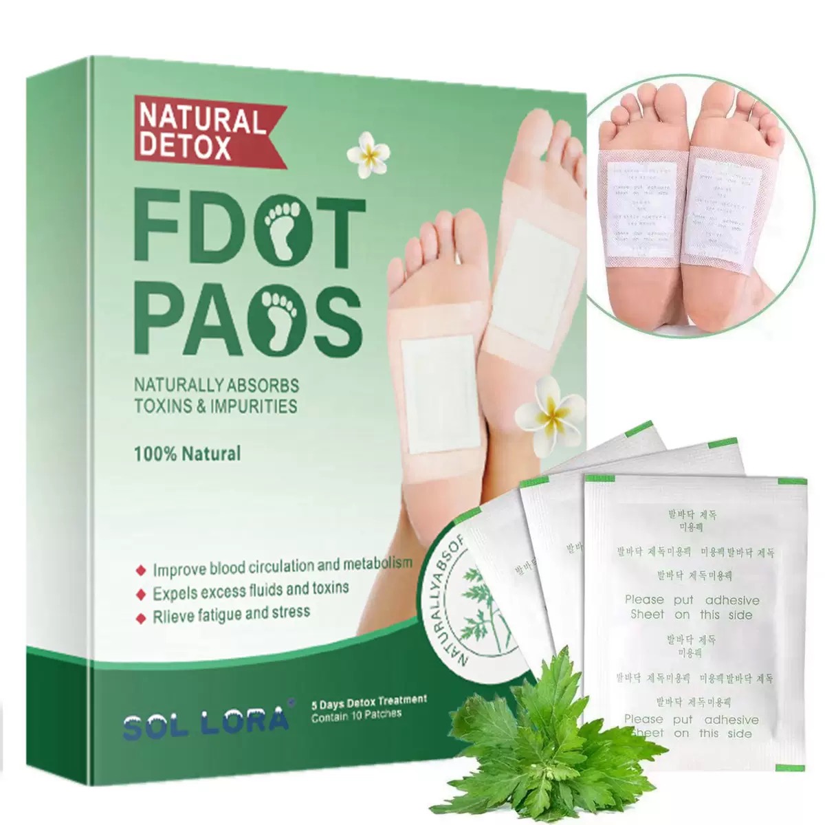 Natural foot pads product box